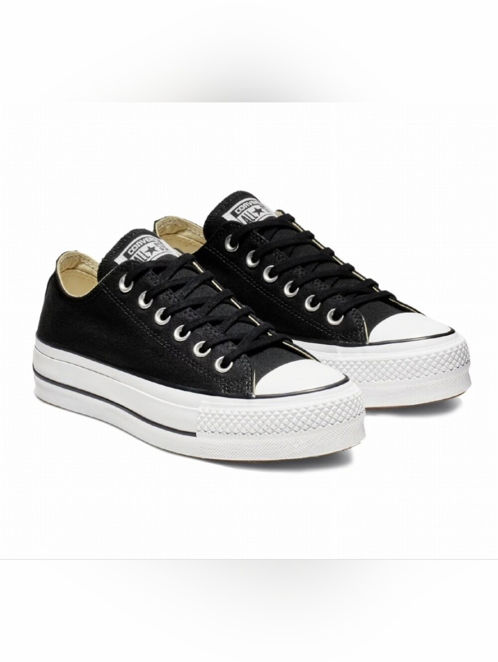 NEW Converse Chuck Taylor All Star Black Lift Platform Low Top Sneakers Size 5.5